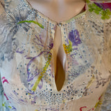 Y2K A.B.S. Orchid Silk Rhinestone Blouse