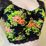 24HRS Floral Lace Y2K Crop Top