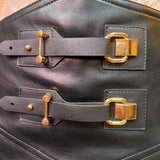 Tiptoe & Roll Faux Leather Buckle Mini Skirt