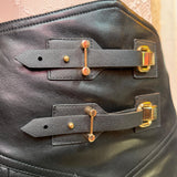 Tiptoe & Roll Faux Leather Buckle Mini Skirt