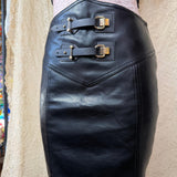 Tiptoe & Roll Faux Leather Buckle Mini Skirt