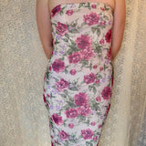 Y2K Romantic Rose Print Strapless Dress