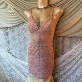 GUESS Blush Pink Lace Bodycon Dress