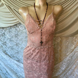 GUESS Blush Pink Lace Bodycon Dress