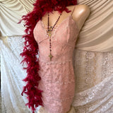 GUESS Blush Pink Lace Bodycon Dress