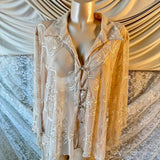 DressBarn Woman Collection Embroidered Sheer Mesh Blouse