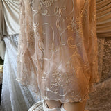DressBarn Woman Collection Embroidered Sheer Mesh Blouse