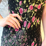 Y2K Dress Barn Rose Print Chiffon Midi Dress