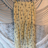 Iris Butter Yellow Floral Ruffle Midi Skirt