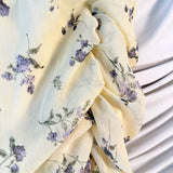 Iris Butter Yellow Floral Ruffle Midi Skirt