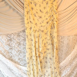 Iris Butter Yellow Floral Ruffle Midi Skirt