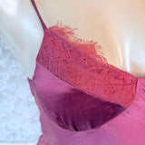 VERGE GIRL Raspberry Satin Slip Dress