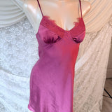 VERGE GIRL Raspberry Satin Slip Dress