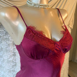 VERGE GIRL Raspberry Satin Slip Dress