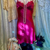 VERGE GIRL Raspberry Satin Slip Dress