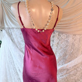 VERGE GIRL Raspberry Satin Slip Dress