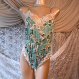 Garlands Blue Rose Lace Teddy