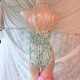 Garlands Blue Rose Lace Teddy