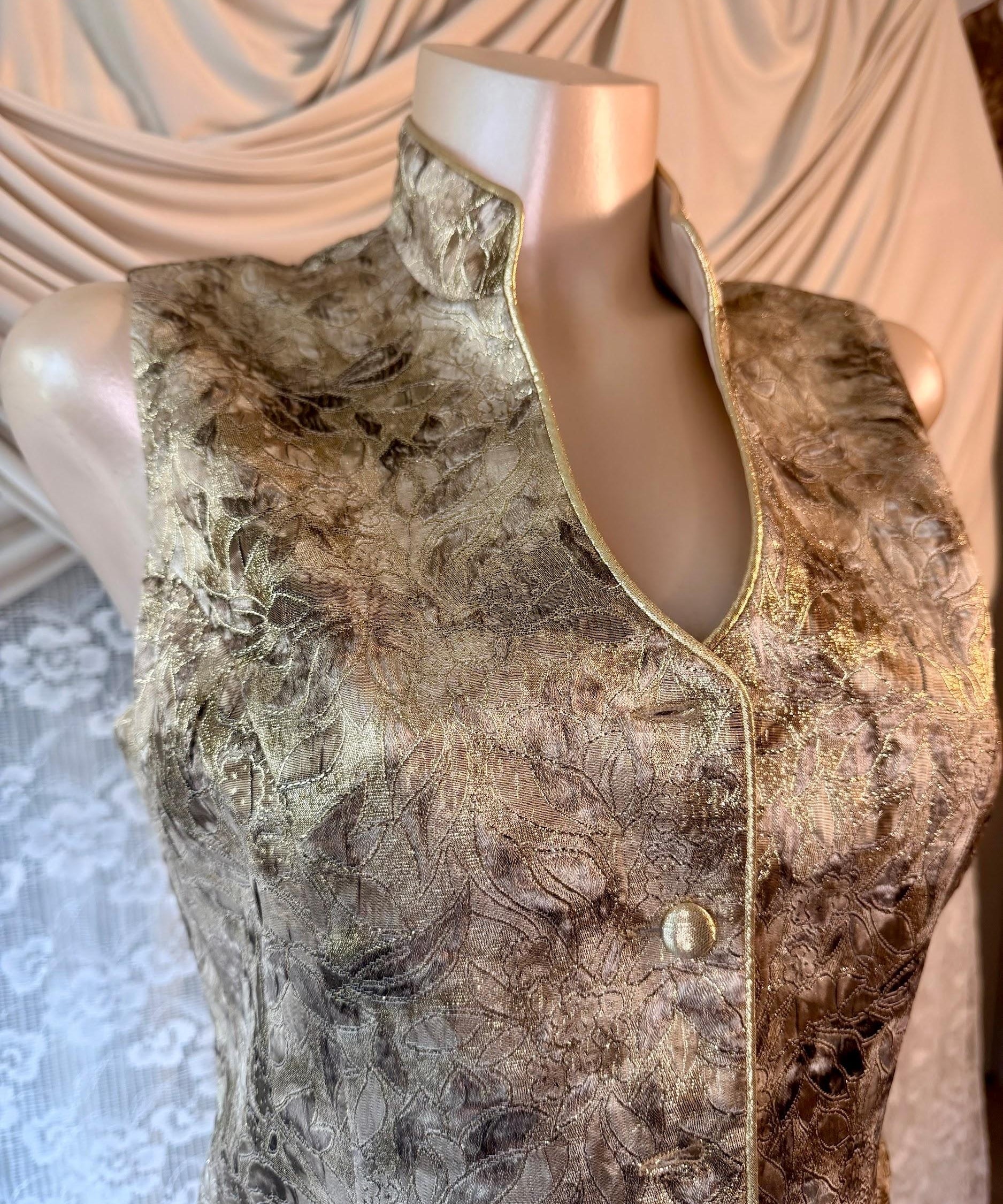 Vintage 70s Hobby Horse Golden Hour Brocade Vest