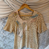Italian Y2K Patchwork Lace Top