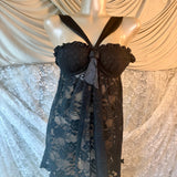 Sheer Black Lace Babydoll Cami