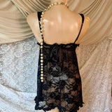 Sheer Black Lace Babydoll Cami