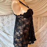 Sheer Black Lace Babydoll Cami