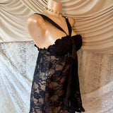 Sheer Black Lace Babydoll Cami