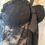 Sheer Black Lace Babydoll Cami