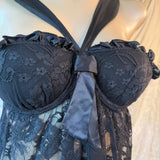 Sheer Black Lace Babydoll Cami