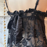 Sheer Black Lace Babydoll Cami