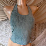 Cheryl Creations Deadstock Y2K Faux Suede Halter Top