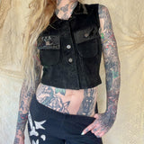 Erez Levy Black Leather & Patent Vest